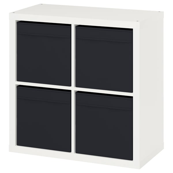 KALLAX Étagère, blanc/Dröna noir, 30 1/8x15 3/8x30 1/8 "