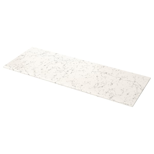 KASKER Comptoir sur mesure, blanc cassé effet marbre gris/quartz, 3/4 "