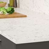 KASKER Comptoir sur mesure, blanc cassé effet marbre gris/quartz, 3/4 "