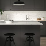 KASKER Comptoir sur mesure, blanc cassé effet marbre gris/quartz, 3/4 "