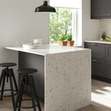 KASKER Comptoir sur mesure, blanc cassé effet marbre gris/quartz, 3/4 "