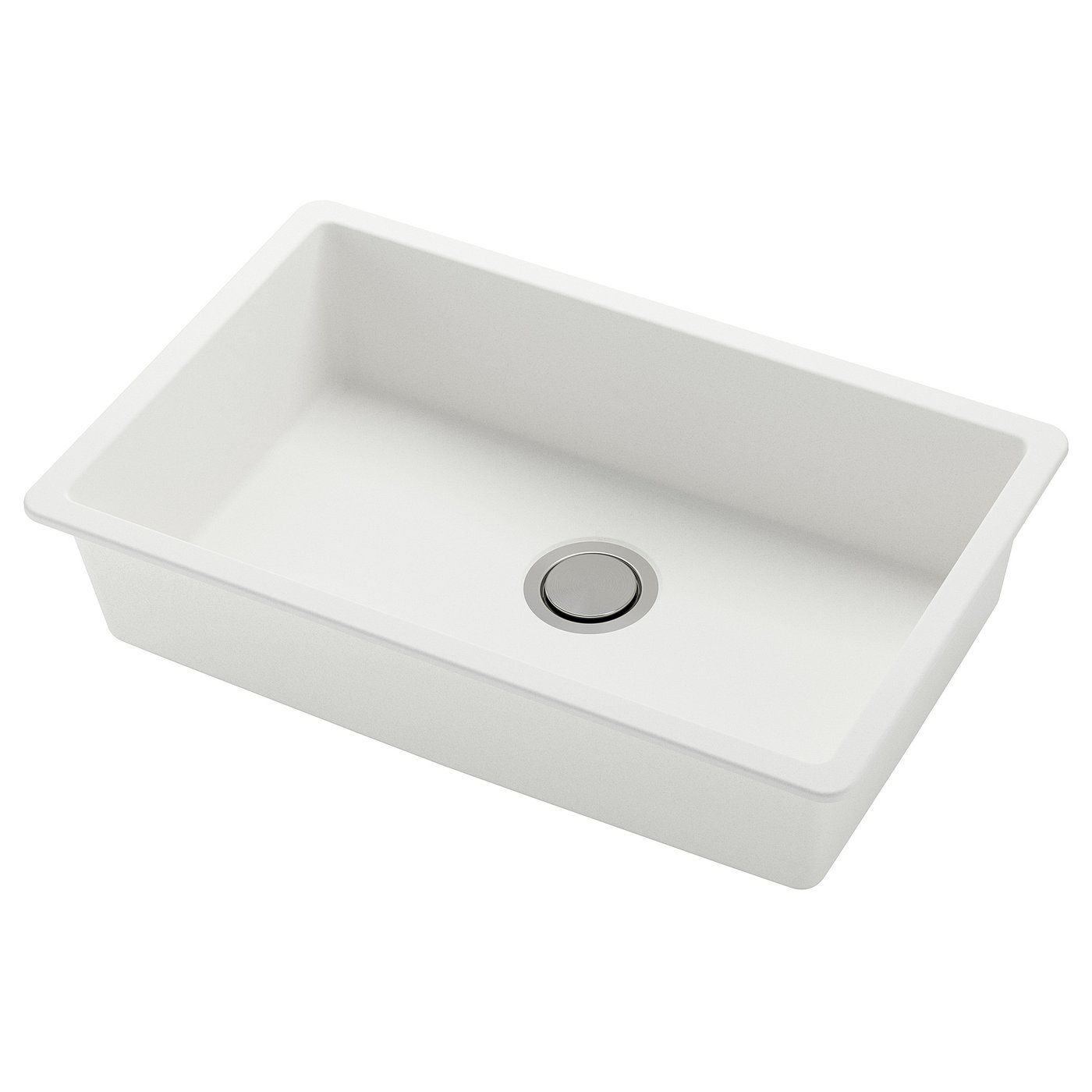 KILSVIKEN Évier à encastrer, 1 bac, blanc composite de quartz, 28 3/8x18 1/8 "