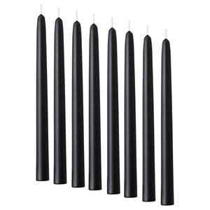 KLOKHET Bougie non parfumée, noir, 9 ¾ "