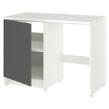 KNOXHULT Armoire inf à porte+espace ouvert, gris foncé, 48x24x36 "