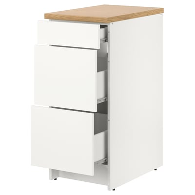 KNOXHULT Armoire inférieure avec tiroirs, blanc, 15x24x36 "