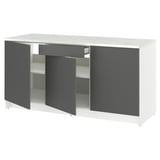 KNOXHULT Armoire inférieure+portes et tiroir, gris foncé, 72x24x36 "