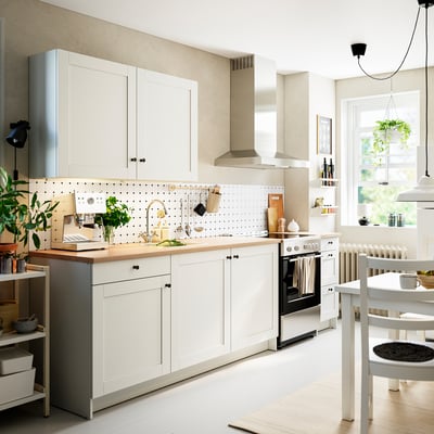 KNOXHULT Cuisine, blanc cadre, 117x24x88 "