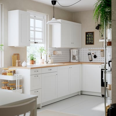 KNOXHULT Cuisine d'angle, blanc cadre