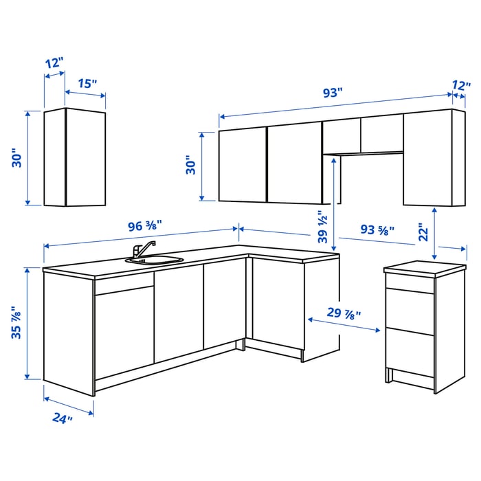 KNOXHULT cuisine d'angle, blanc IKEA CA
