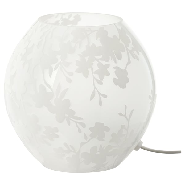 KNUBBIG Lampe de table, fleurs de cerisier blanc, 7 "