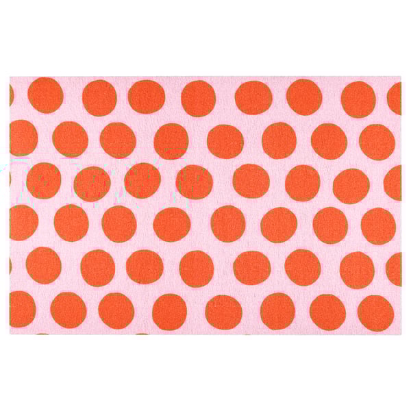 KÖRFÄLTSPIL Paillasson, rose orange/à cercles, 2 ' 0 "x2 ' 11 "