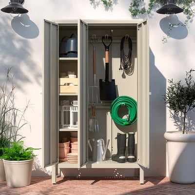 KOLBJÖRN Armoire, beige extérieur/intérieur, 35x63 "