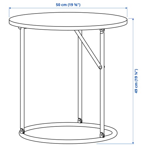 KOMPISHÄNG Table d'appoint, rouge pin, 19 5/8 "