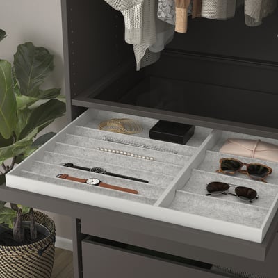 KOMPLEMENT Plateau coulissant av accessoire, gris foncé/gris clair, 29 1/2x22 7/8 "