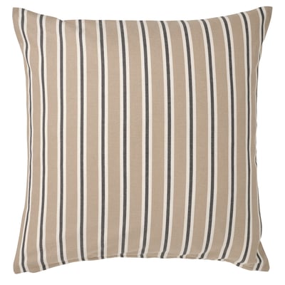KORALLBUSKE Housse de coussin, beige blanc/motif rayé, 20x20 "