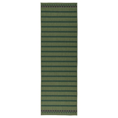 KORSNING Tapis tissé plat, int/extérieur, vert violet/rayé, 2 ' 7 "x8 ' 2 "