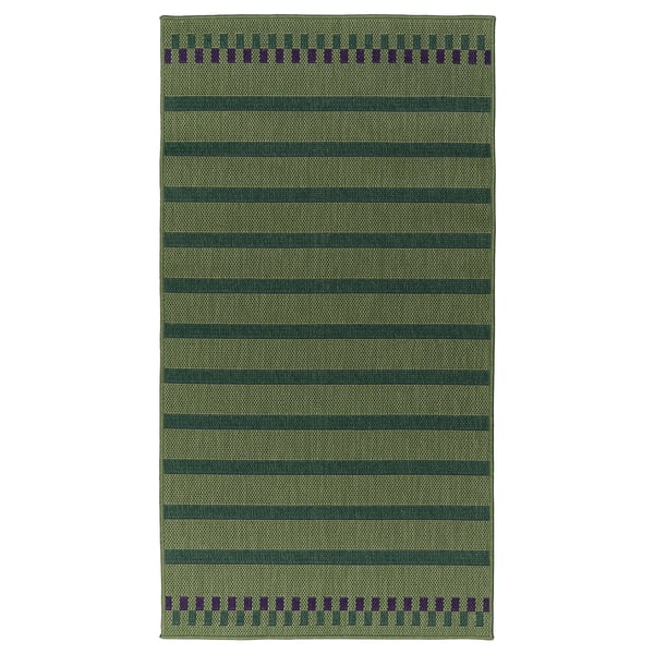 KORSNING Tapis tissé plat, int/extérieur, vert violet/rayé, 2 ' 7 "x4 ' 11 "