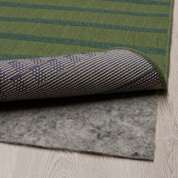 KORSNING Tapis tissé plat, int/extérieur, vert violet/rayé, 2 ' 7 "x8 ' 2 "