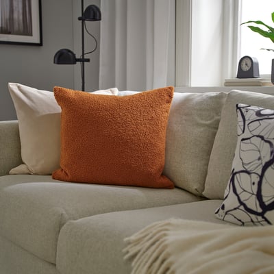 KRYDDBUSKE Housse de coussin, brun-rouge, 20x20 "