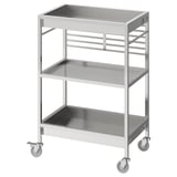 KUNGSFORS Desserte, acier inox, 23 5/8x15 3/4 "