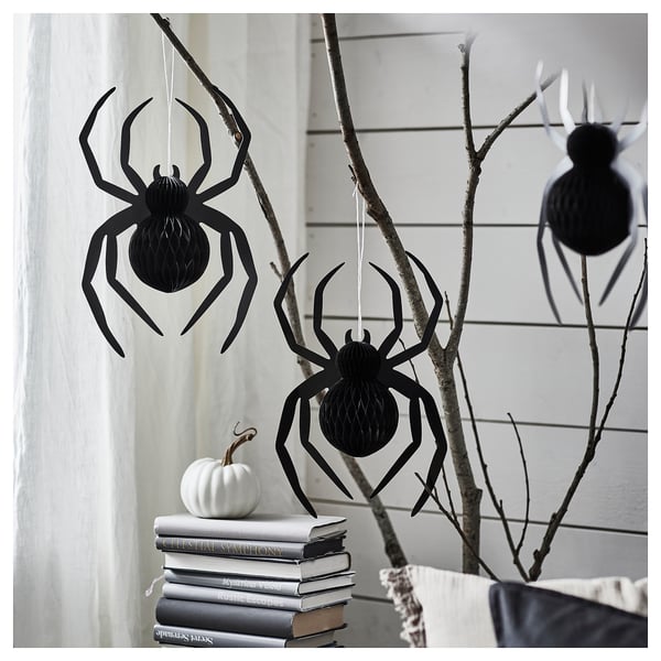 KUSTFYR Décoration à suspendre, araignée noir, 13 ¾ "