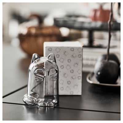KUSTFYR Décoration, chat gris foncé, 4 ¾ "