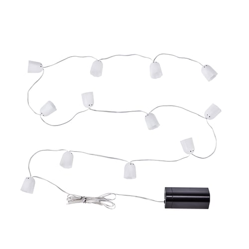KUSTFYR Guirlande lumineuse à DEL 12 amp, à pile intérieur/fantôme blanc