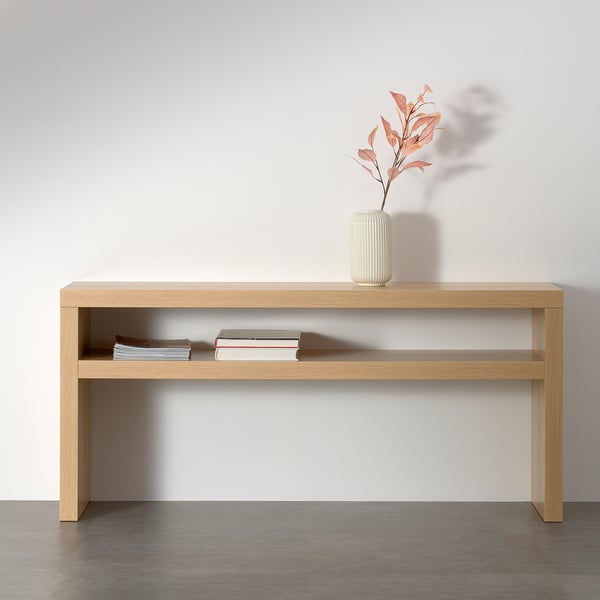 LACK Console, teinté blanc chêne, 55 1/8x15 3/8 "