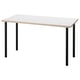 LAGKAPTEN / ADILS Bureau, blanc anthracite/noir, 55 1/8x23 5/8 "