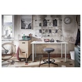 LAGKAPTEN / ADILS Bureau, blanc, 55 1/8x23 5/8 "