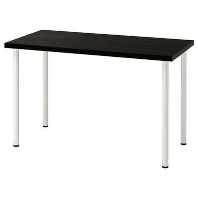 LAGKAPTEN / ADILS Bureau, brun-noir/blanc, 47 1/4x23 5/8 "