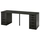 Option : LAGKAPTEN / ALEX Bureau, brun-noir/noir, 78 3/4x23 5/8 "