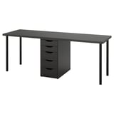 LAGKAPTEN / ALEX Bureau, brun-noir/noir, 78 3/4x23 5/8 "