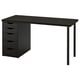 Option : LAGKAPTEN / ALEX Bureau, brun-noir, 55 1/8x23 5/8 "