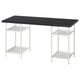 LAGKAPTEN / SPÄND Bureau, brun-noir/blanc, 55 1/8x23 5/8 "