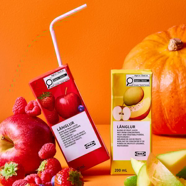 LÅNGLUR Smoothie aux fruits et légumes, jaune/vitamine C ajoutée, 7 oz