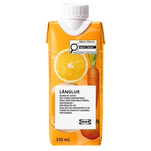 LÅNGLUR Smoothie aux fruits et légumes, orange/vitamine C ajoutée, 11 oz