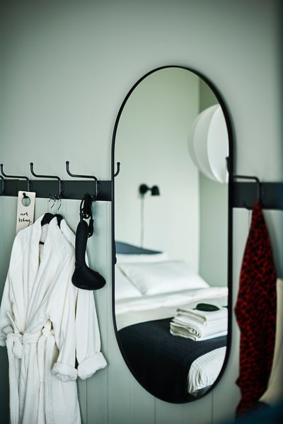 LINDBYN Miroir, noir, 23 5/8x47 1/4 "