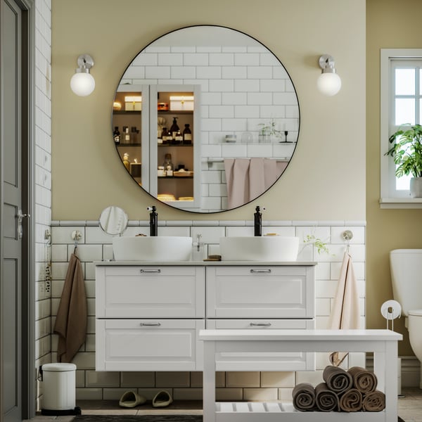 LINDBYN Miroir, noir, 43 1/4 "