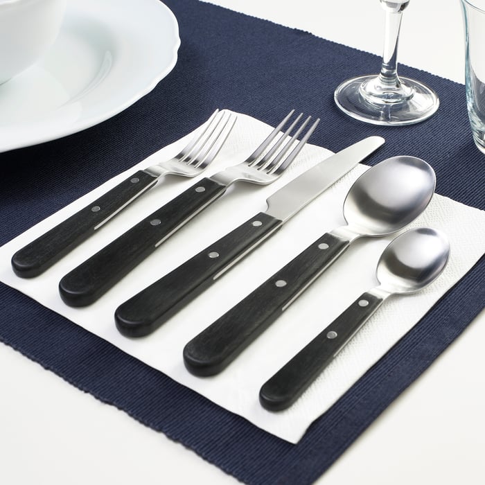 Couverts Ikea Noir LIVNÄRA Service couverts 20 p - noir - IKEA