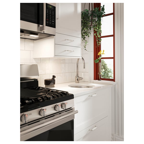 LOCKEBO Comptoir sur mesure, blanc/composite en fibres de verre, 1 1/8 "