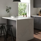 LOCKEBO Comptoir sur mesure, blanc effet marbre scintillant/composite en fibres de verre, 1 1/8 "
