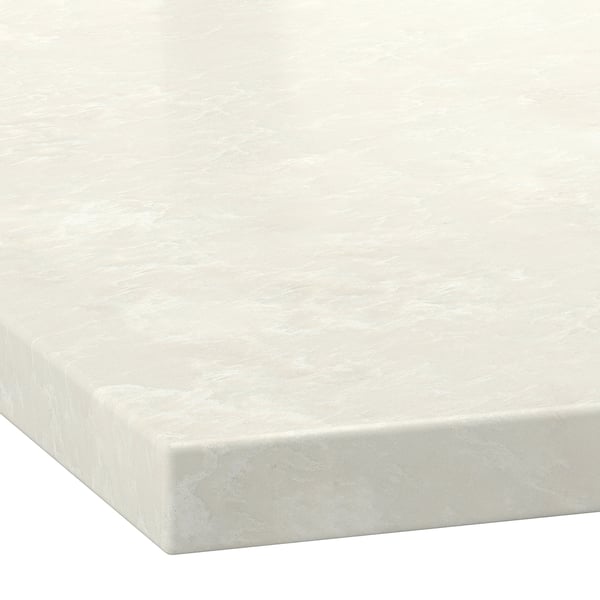 LOCKEBO Comptoir sur mesure, gris clair/blanc marbré/composite en fibres de verre, 1 1/8 "
