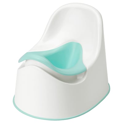 LOCKIG Pot pour enfant, blanc/turquoise