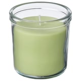 LÖVSKOGSLUND Bougie parfumée en verrine, pomme/vert clair, 40 hr