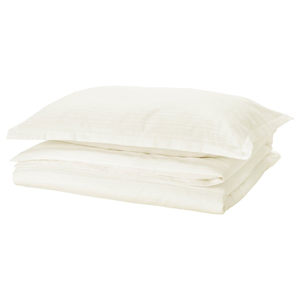 LUKTVICKER Housse de couette et taie(s), blanc, 1 place