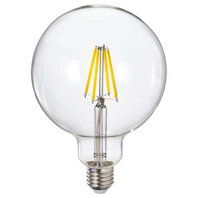 LUNNOM Ampoule à DEL E26 800 lumens, intensité lumineuse réglable/sphérique verre clair, 5 "