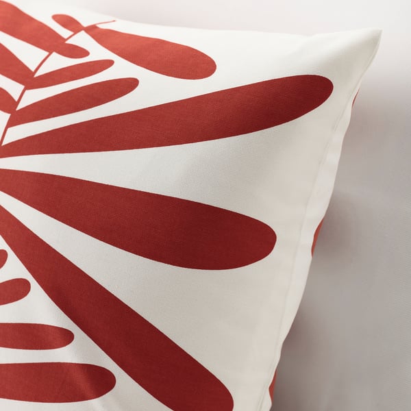 MAJSMOTT Housse de coussin, blanc cassé/rouge, 20x20 "