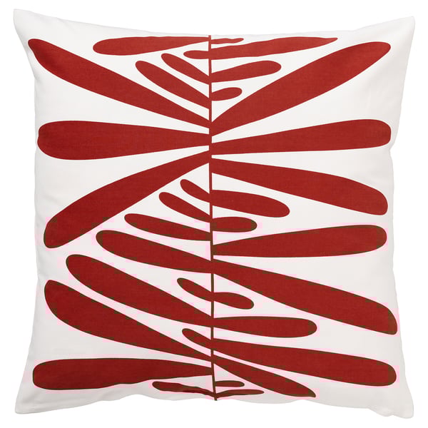 MAJSMOTT Housse de coussin, blanc cassé/rouge, 20x20 "