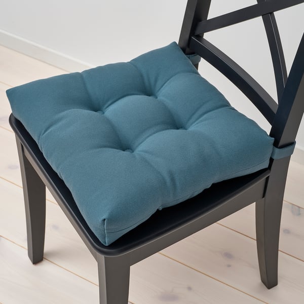 MALINDA Coussin de chaise, gris-bleu, 16x15x3 "